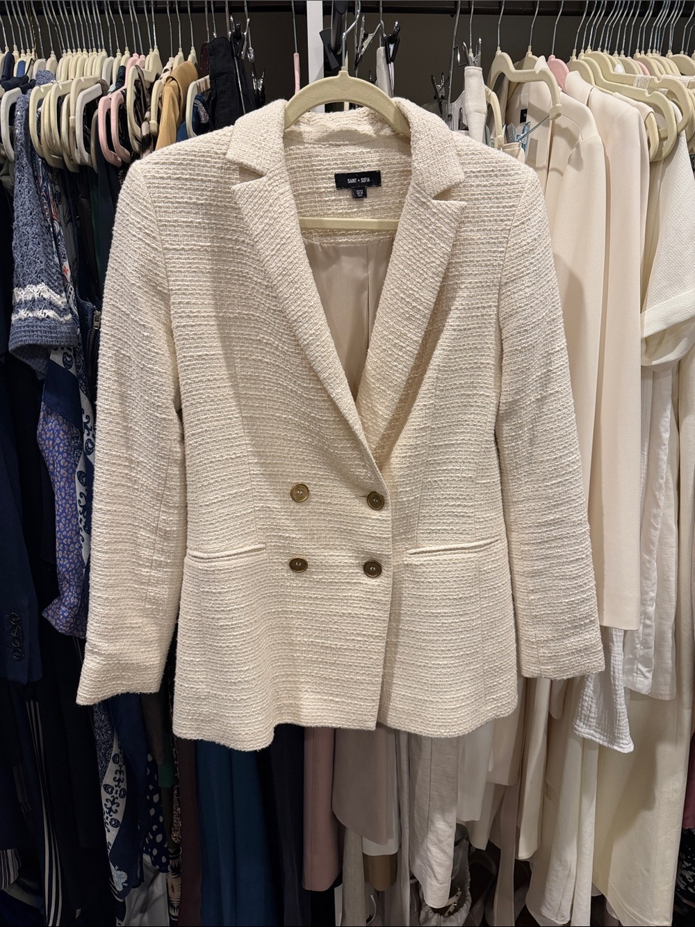 Saint + Sofia Cambridge Blazer - Boucle Cream